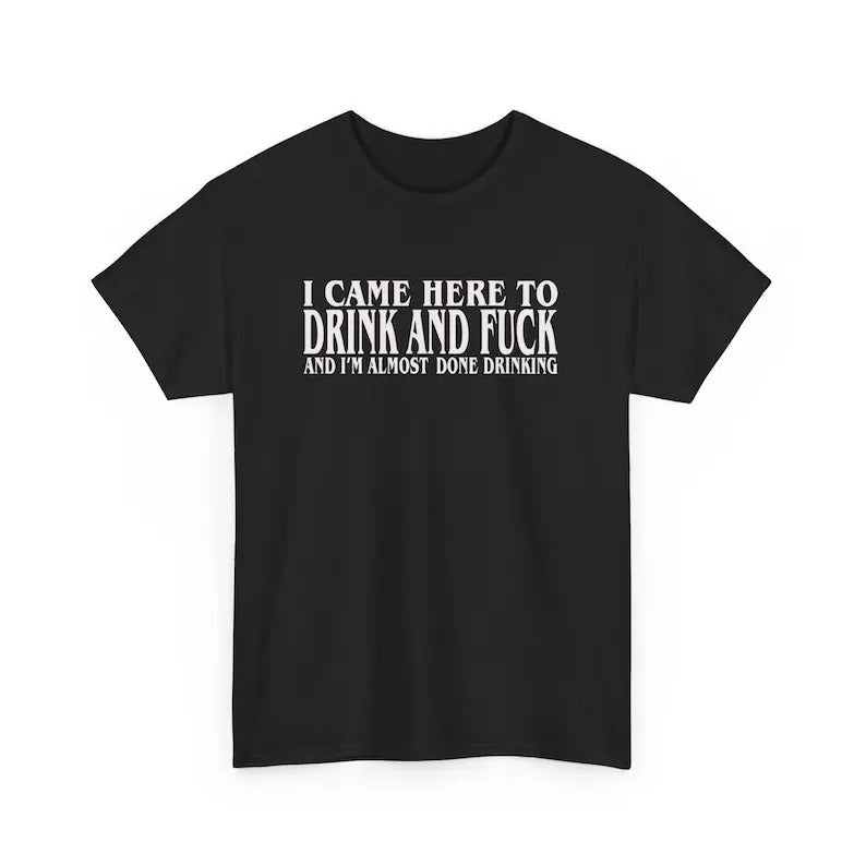I Came Here To Drink And F*ck And Im Almost Done Drinking Tshirt, Funny Meme Tee, Parody Shirt, Ironic Gift, Gift for...