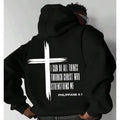 I Can Do All Things Through Christ 2 Siđed  Hoodie, Faith Shirt Casual Street Style Fleece Pullover Hooded Sweatshirt...
