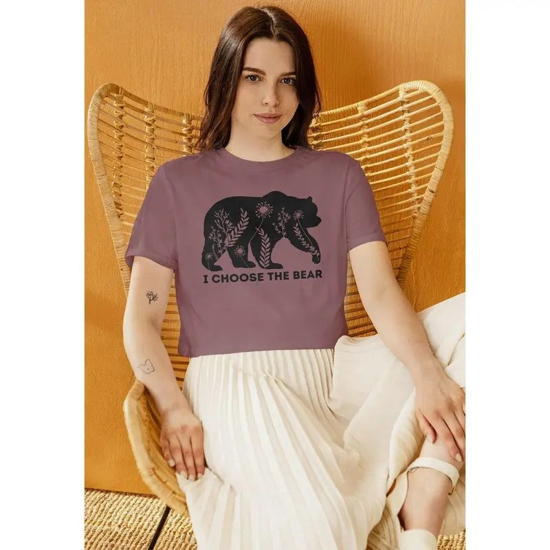 I Choose The Bear, Feminist Graphic Tee, Bears Don't Do That Shirt, Bears Or Man Shirt, Unisex Garment-Dyed T-shirt...