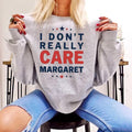 I Don't Really Care Margaret - Graphic T-Shirt with Red and Blue Design, Casual Style, White Color, Margaret Sweater...
