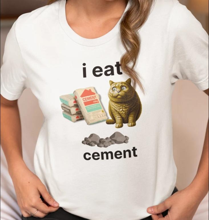 I Eat Cement Cat Cringey White T Shirt Cat Meme Shirt Funny Cat T Shirt Hoodie, Sweatshirt | RetroVerseTees.com