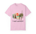 I Eat Cement Cursed Cat Pink Shirt, Funny Meme Shirt, Ironic Shirt, Cat Lover Gift Hoodie, Sweatshirt | RetroVerseTees.com