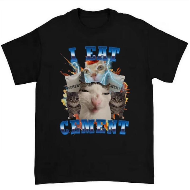 I Eat Cement Funny Cat Meme T-Shirt Featuring Hilarious and Unhinged Design Hoodie, Sweatshirt | RetroVerseTees.com