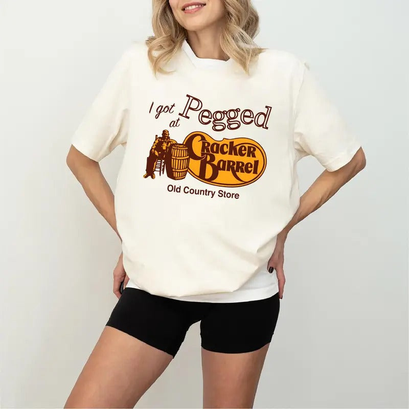 I Got Pegged at Cracker Barrel Old Country Store Unisex T-Shirt, Vintage Cracker Barrel Shirt, Funny Tee, Vintage Shirt,...