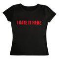 I HATE IT HERE Baby Tee, Aesthetic Cute, Vintage Street Women Print Grunge T-shirt , Casual Punk Streetwear, Grunge...