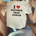 I Heart Matthew Gray Gubler | Movie TV Actor |  I heart | I love | 90s Aesthetic | Clothing, I Love Top Tee Shirt, Trendy...