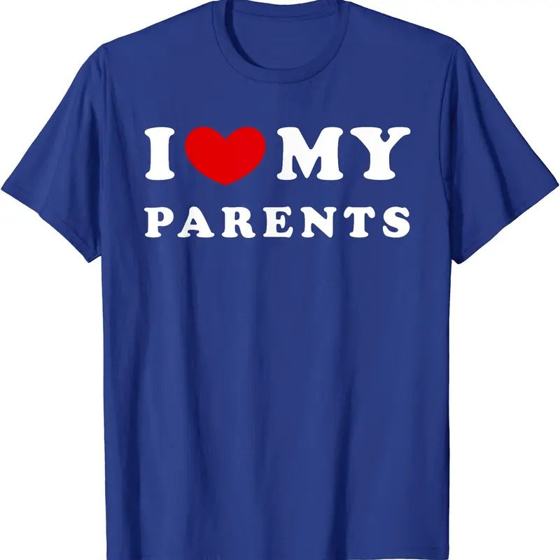 I Heart My Parents Shirt, I Love My Parents T-Shirt | Unisex Cotton Tee, Size S-5XL Hoodie, Sweatshirt | RetroVerseTees.com