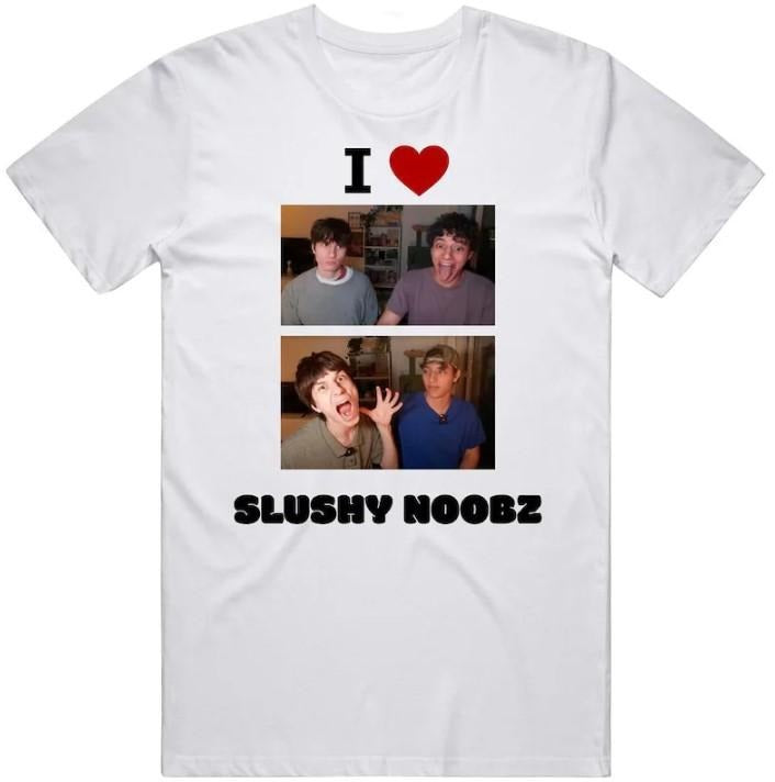 I Heart Slushy Noobz Tee Highlighting Martin and Hamzah Humor and Fan Merch Hoodie, Sweatshirt | RetroVerseTees.com