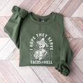 I Hope They Serve Tacos In Hell Shirt, Halloween Skeleton Sweatshirt, Funny Halloween Tee, Mexican Halloween Shirt Collar...