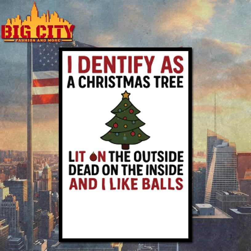 I Identify As A Christmas Tree Lit On The Outside Shirt