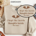 I Kept The Inside Thoughts Inside Embroidery Shirt, Quest Squad Sweater, Fourth Wing Shirt, Bookish Gift, Dragon Rider...