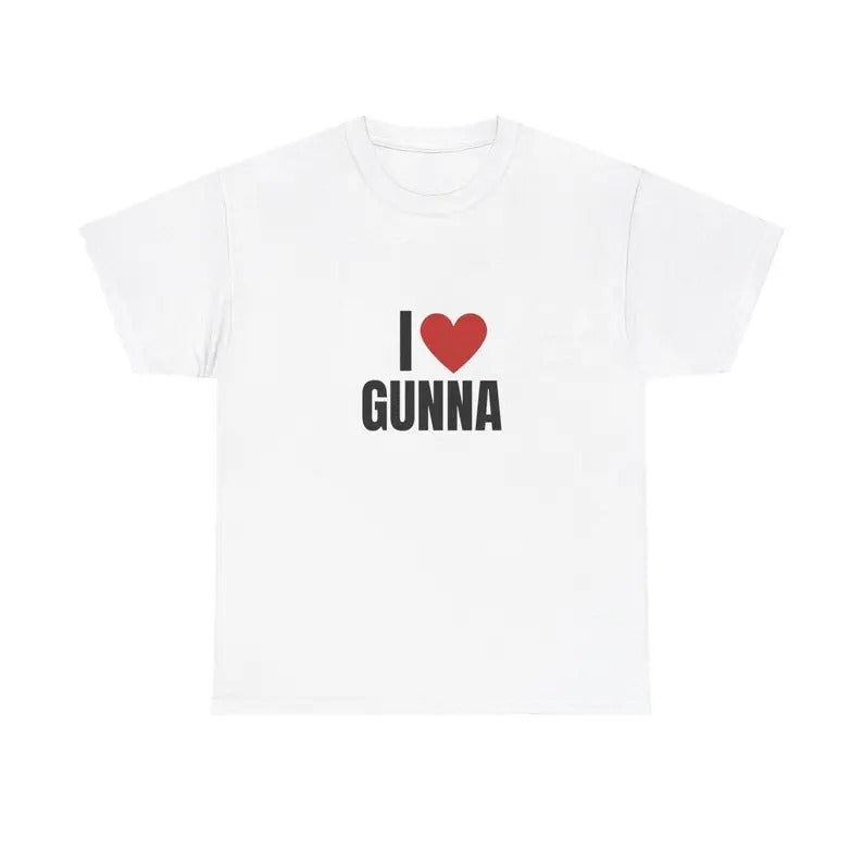 I Love  Gunna Heavy T-Shirt, Unisex, Gift, Graphic T Shirt, Gift For Him, Gift For Her, Menswear Cotton Classic Casual...