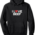 I Love Beef Pullover Hoodie | Unisex Hooded Sweatshirt T-Shirts | RetroVerseTees.com