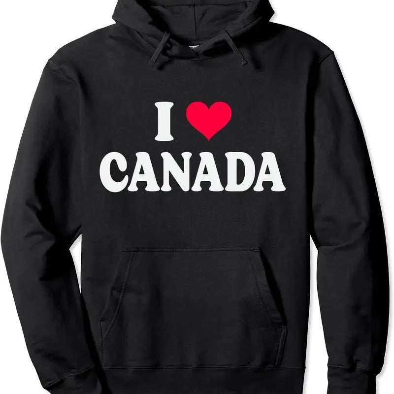 I Love Canada Pullover Hoodie | Unisex Hooded Sweatshirt T-Shirts | RetroVerseTees.com