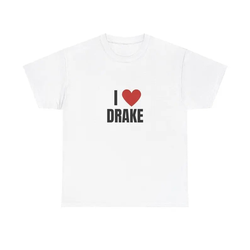 I Love Drake Heavy T-Shirt, Graphic T-Shirt, Unisex, Gift, Graphic, 6, Drake, I Love Top Tee Shirt, Trendy Tee, Trendy...
