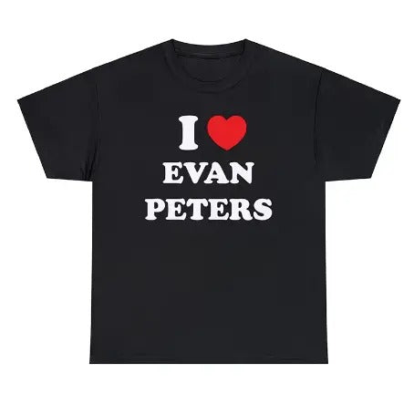 I Love Evan Peters Women T Shirts Cotton High Quality Graphic Tee Harajuku O Neck Fashion Trendy Goth T-shirt Kawaii...