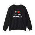 I Love Glen Powell Unisex Sweatshirt, Glen Powell Sweatshirt Menswear Hoodie T-Shirts | RetroVerseTees.com