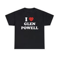 I Love Glen Powell Unisex Tee, Glen Powell Shirt Menswear Top Hoodie, Sweatshirt | RetroVerseTees.com