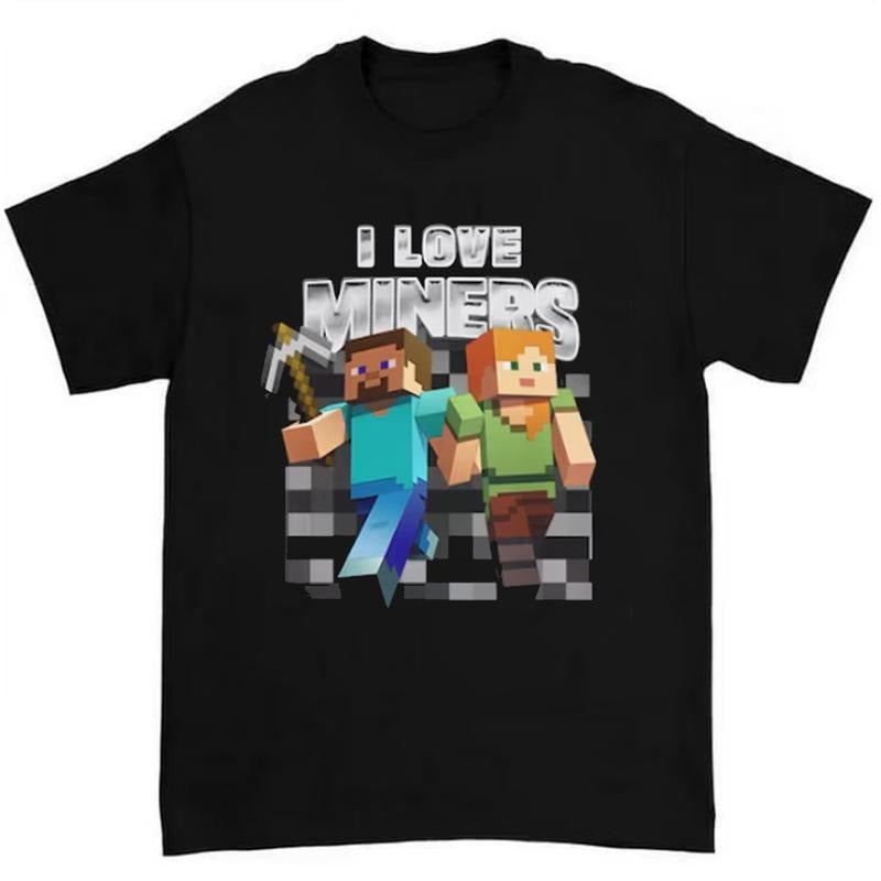 I Love Miners T-Shirt Featuring Bold and Funny Steve Craft Design for Gen Z Humor Hoodie, Sweatshirt | RetroVerseTees.com