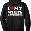 I Love My Boyfriend Hoodie, Classic Fit Cotton Blend Womenswear T-Shirts, Sweatshirt | RetroVerseTees.com