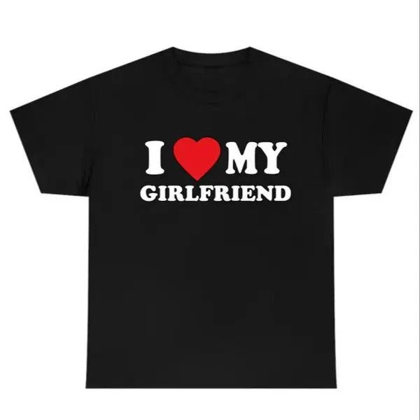I Love My Girlfriend Shirt, Valentine Day Shirt, Summer Outfits, Gift For Him, All Size And Color Hoodie, Sweatshirt