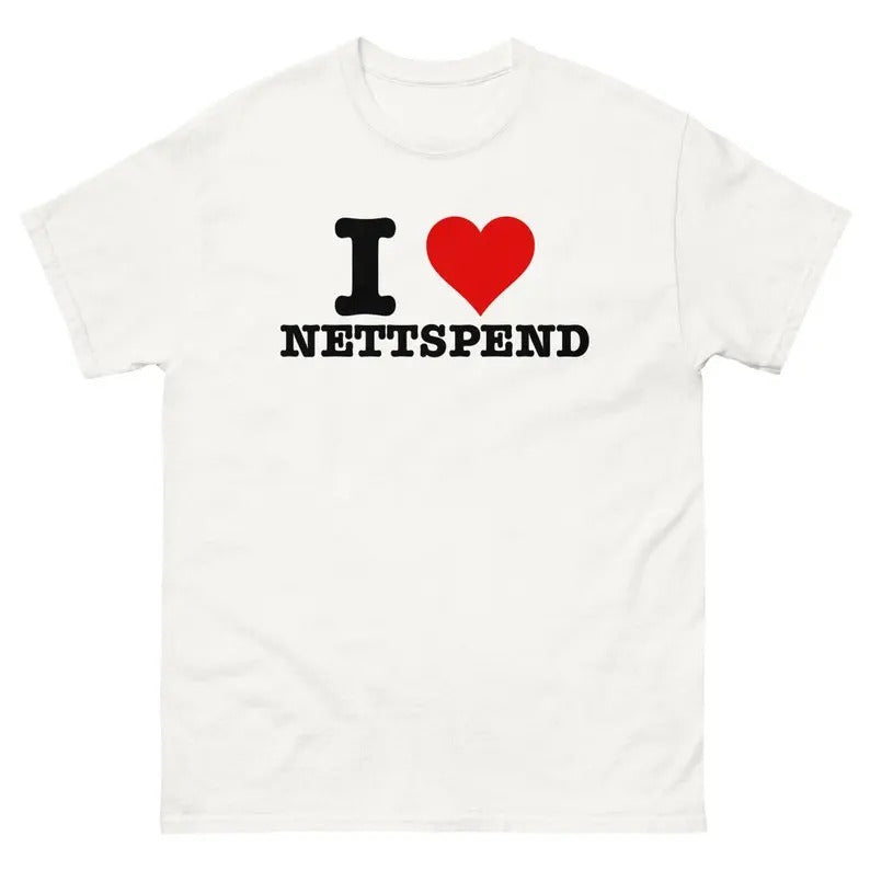 I Love NETTSPEND Funny T-Shirt I Heart nettspend Graphic T Shirt, Gift For Him, Gift For Her, Menswear Cotton Classic...