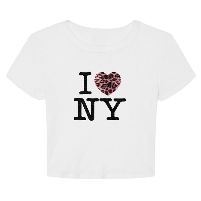 I Love NY Pink Leopard Y2K Aesthetic Graphic Summer T-Shirt Hoodie, Sweatshirt | RetroVerseTees.com