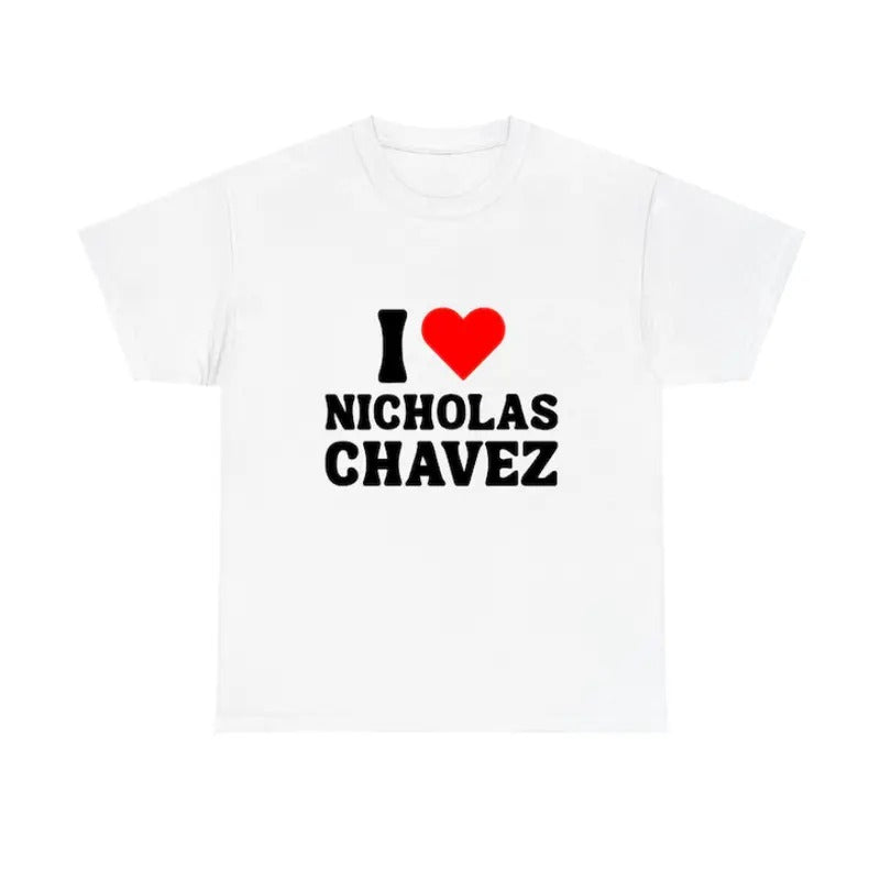 I Love Nicholas Chavez Themed T-Shirt Daytime TV Fan Gift Unisex Graphic Top Menswear Medium Hoodie, Sweatshirt