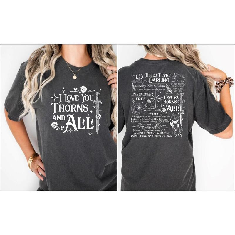 I Love Thorns and All Shirt, Hello Feyre Darling Shirt, The Night Court, Illyrians A Court of Thorns and Roses Hoodie,...