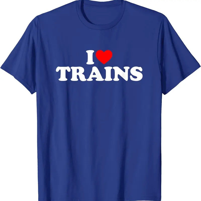 I Love Trains T-Shirt | Unisex Cotton Tee, Size S-5XL Hoodie, Sweatshirt | RetroVerseTees.com