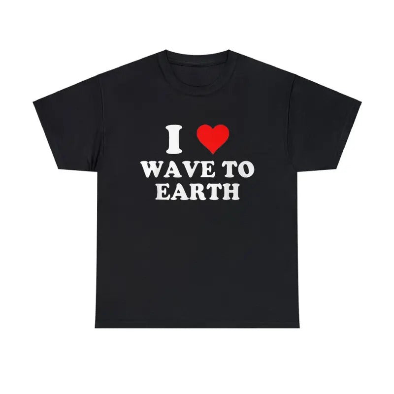 I Love Wave To Earth I Heart Wave To Earth Red Heart T-Shirt Menswear Top Hoodie, Sweatshirt | RetroVerseTees.com