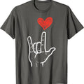 I Love You Hand Sign ASL Heart T-Shirt | Unisex Cotton Tee, Size S-5XL Hoodie, Sweatshirt | RetroVerseTees.com