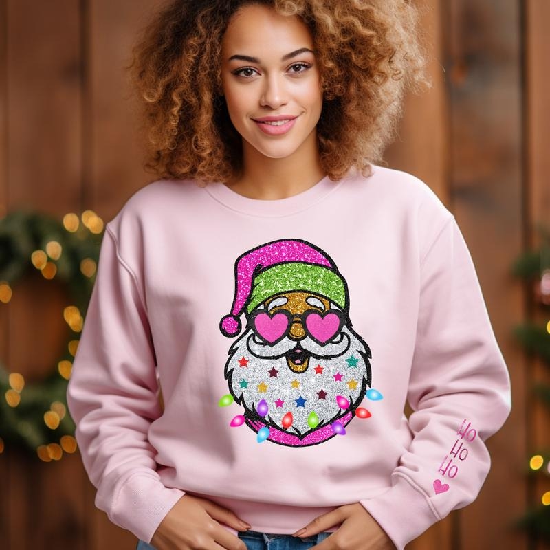 I Love a Man with a Beard Santa Christmas Sweatshirt, Sweater For Women Cotton Womenswear T-Shirts, Hoodie