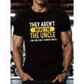 I'M THE UNCLE Print Men's Short Sleeve Casual T-shirt, Crew Neck Tee Tops, Summer Outdoor Daily Wear Made in USA Hoodie,...