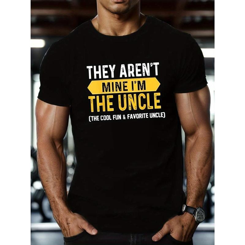 I'M THE UNCLE Print Men's Short Sleeve Casual T-shirt, Crew Neck Tee Tops, Summer Outdoor Daily Wear Made in USA Hoodie,...