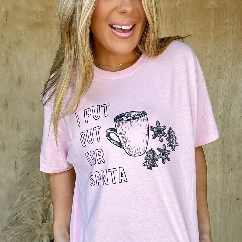 I Put Out For Santa Graphic Tee Hoodie, Sweatshirt | RetroVerseTees.com