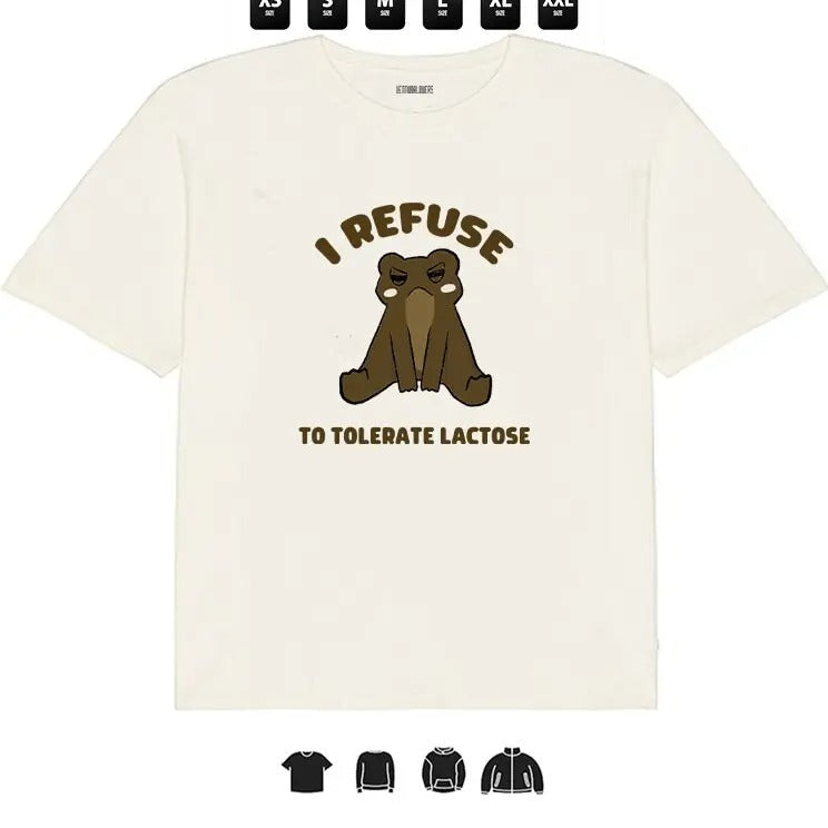 I Refuse To Tolerate Lactose Frog, Gifts T-Shirts, Hoodie, Sweatshirt | RetroVerseTees.com