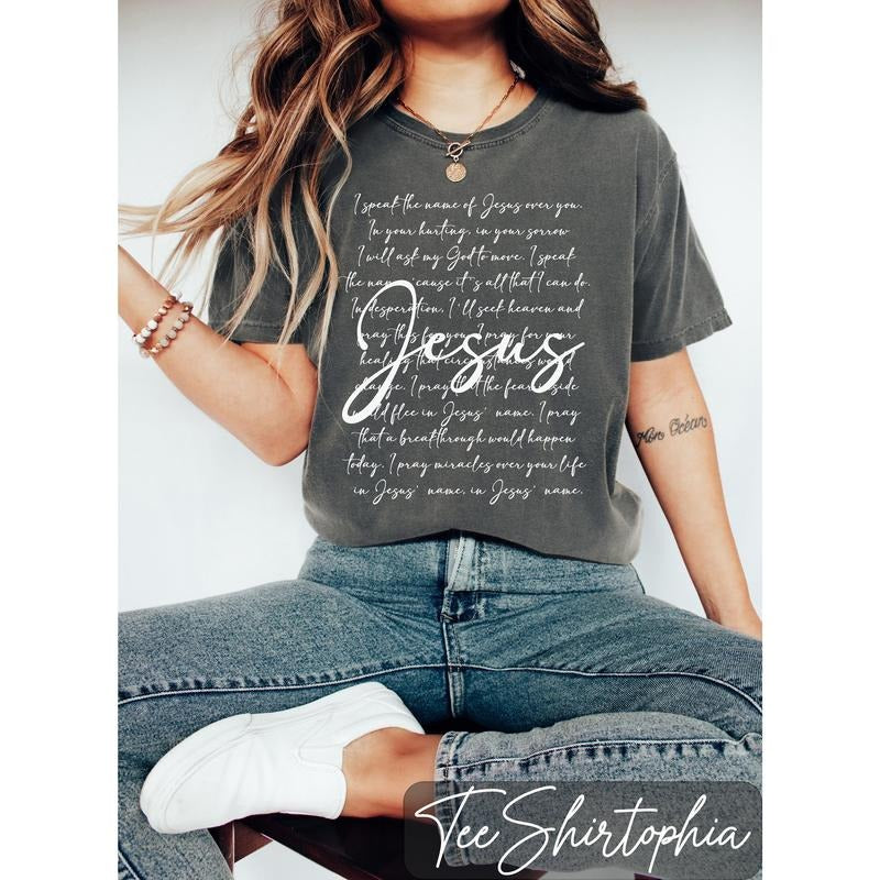 I Speak The Name Of Jesus Shirt, Christian Shirt, Bible Verse Shirt, Faith Tshirts, Church Shirts Hoodie, Sweatshirt