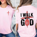 I Walk With God Shirt Graphic Tee Pure Cotton Casual Street Style Crew Neck Short Sleeve T-Shirt Tops Trendy For Women...