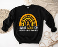 I Wear Gold For Childhood Cancer Awareness Sweatshirt, Matching Support Hoodie, Warrior Gift Sweatshirt, Pediatric...