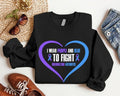 I Wear Purple And Blue To Fight Sweatshirt, Blue Purple Ribbon Hoodie, Survivor Gift Sweater, Rheumatoid Arthritis...