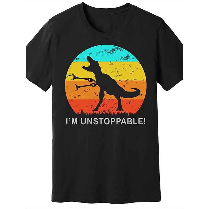 I am unstoppable Fun Vintage TRex Premium T-shirt, Fun Men's Short Sleeve Graphic T-shirt Collection Black, 1 pc, 100%...