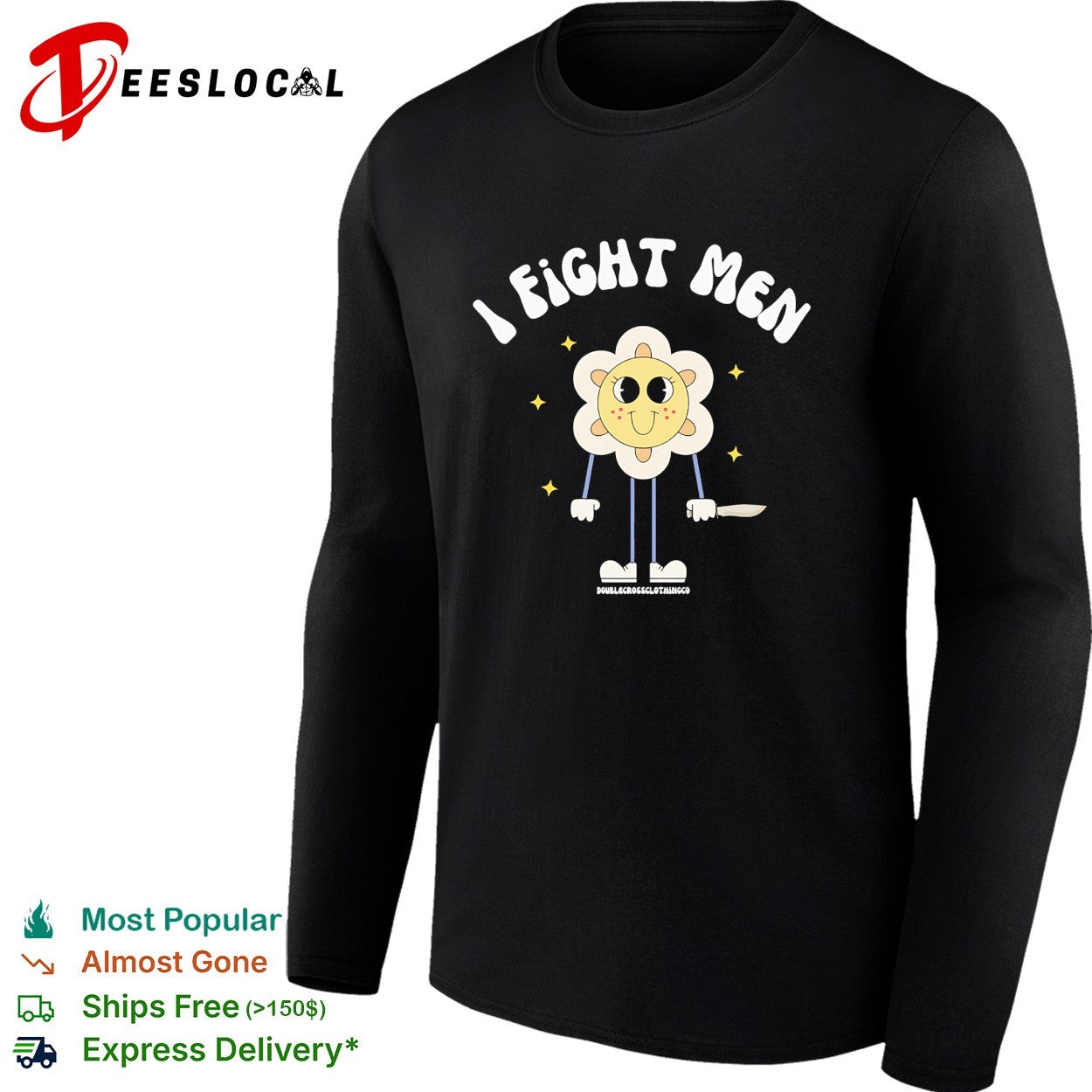 I fight men cute flower girl holding knife shirt