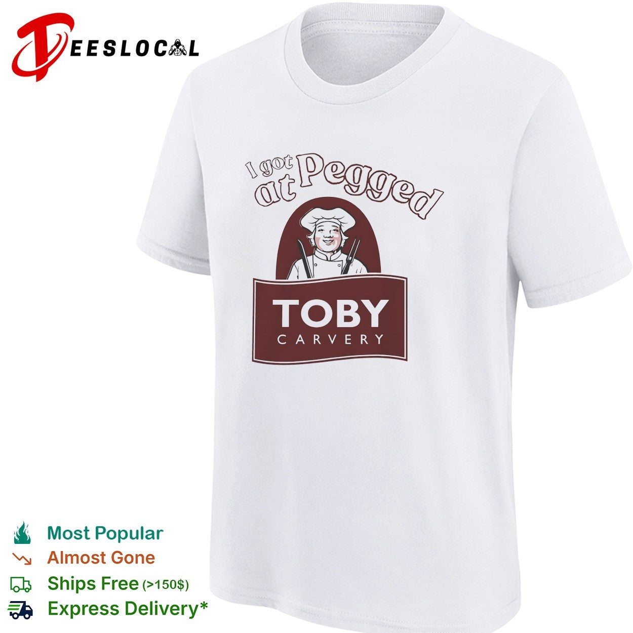 I got pegged at Toby Carvery chef mascot shirt