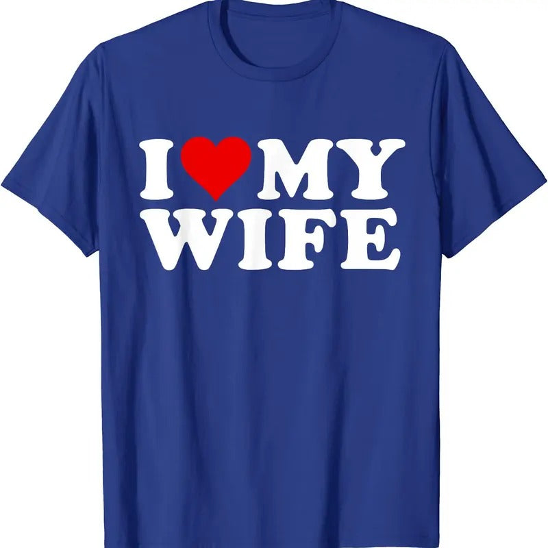 I heart my wife shirt, I Love My Wife T-Shirt | Unisex Cotton Tee, Size S-5XL Hoodie, Sweatshirt | RetroVerseTees.com