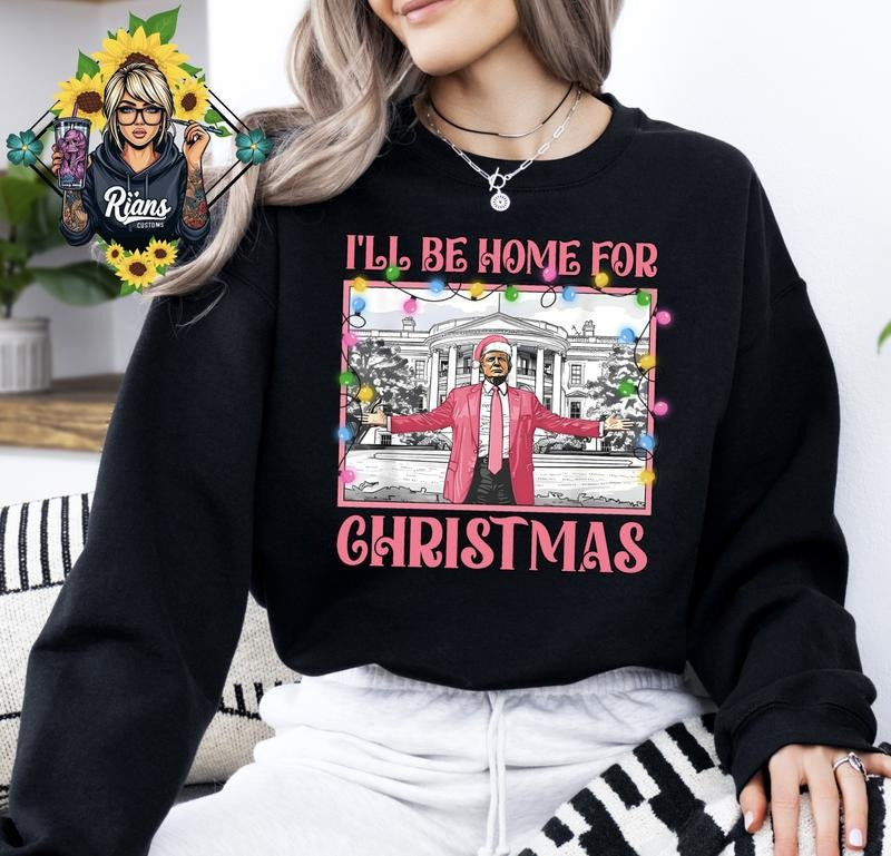 I'll Be Home for Christmas Pinky Unisex Sized Crewneck Casual Comfort T-Shirts, Hoodie, Sweatshirt | RetroVerseTees.com