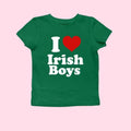 I love Irish Boys St Paddys Baby Tee, Y2K 2000's Style Tee, St. Patrick's Day Baby Tee, Women's Fitted Top Luck of Irish...