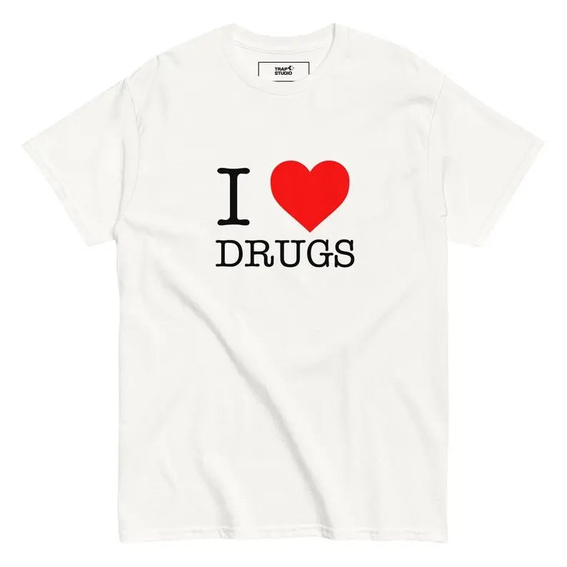 I love drvgs Unisex meme funny  t-shirt, Personalized Gift Idea, Menswear Top Unisex Cotton Short Sleeve Classic,Funny...