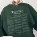 I love you in book quotes crewneck sweatshirt, gift for book lover, classic literature quotes, bookish sweatshirt gift...