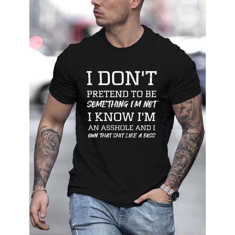 I'm An Asshole Print Tee Shirt, Tees For Men, Casual Short Sleeve T-shirt For Summer Made in USA Hoodie, Sweatshirt